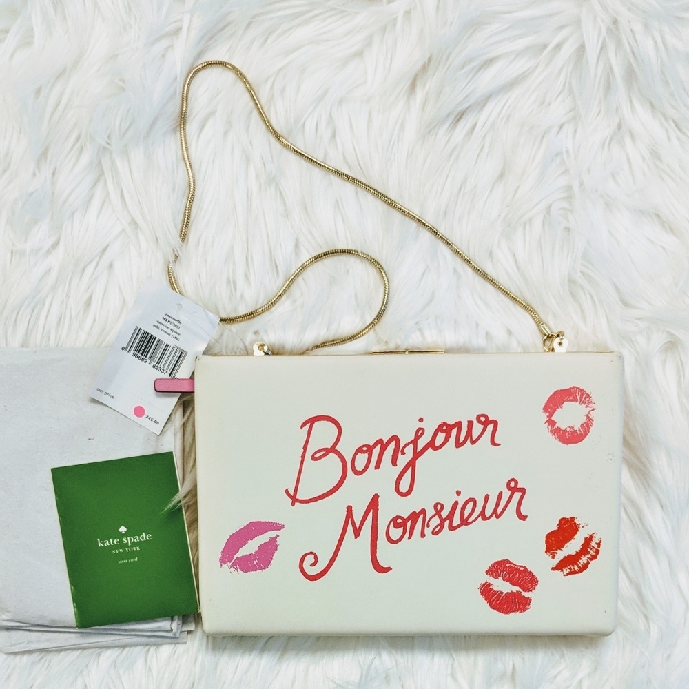 Kate Spade Bonjour Monsieur Clutch NWT